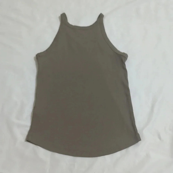 Madewell Brightside Cutaway Tank, Color Olive Size S - Picture 3 of 14